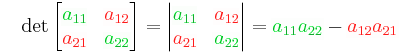 Bestimmung der Determinante einer 2x2-Matrix