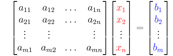Allgemeines lineares Gleichungssystem in Matrixschreibweise